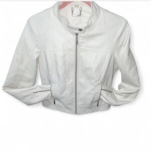 Jou Jou Women's White Leather Jacket